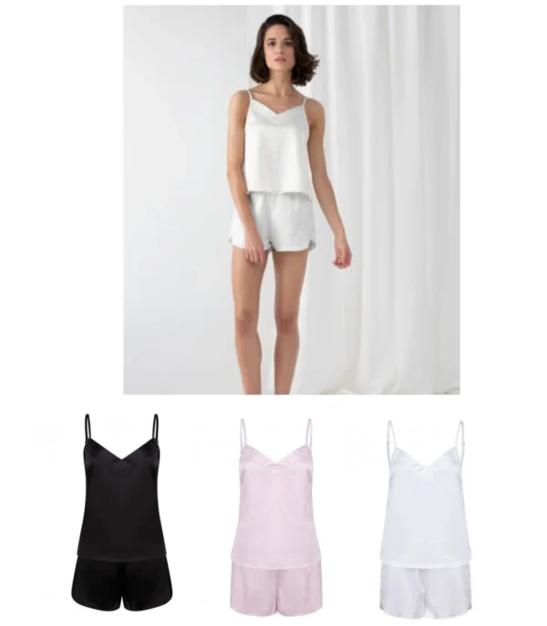 TC57 Towel City Ladies Satin Cami Short PJ's